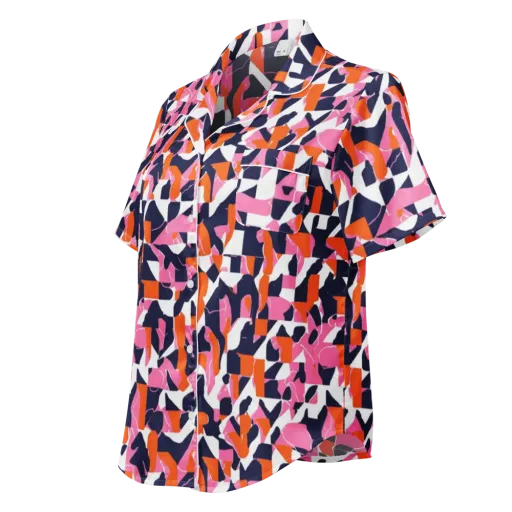 Flamingo Static on a Women's Short Sleeve Pajama Top