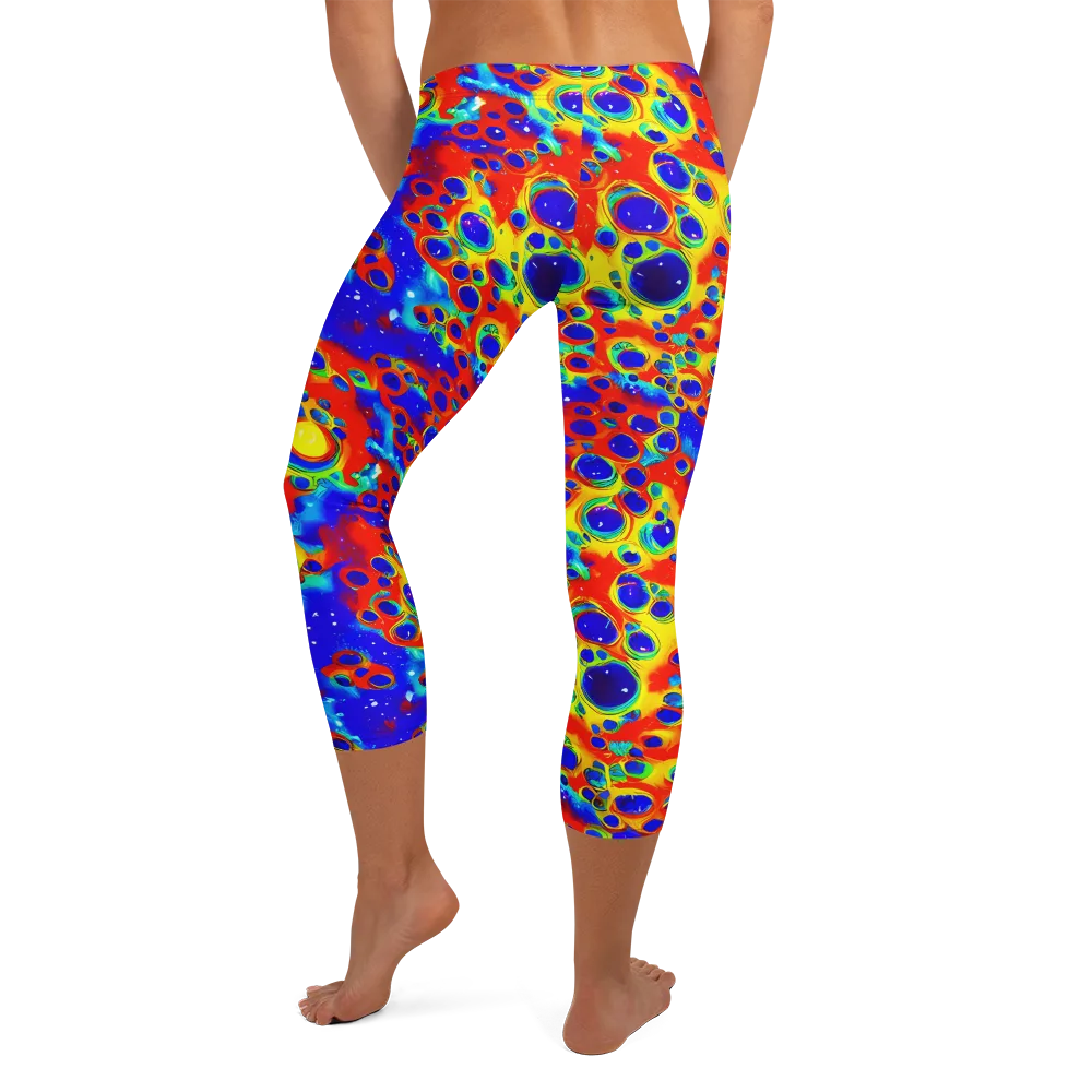 Neon Lagoon on Capri Leggings — Back