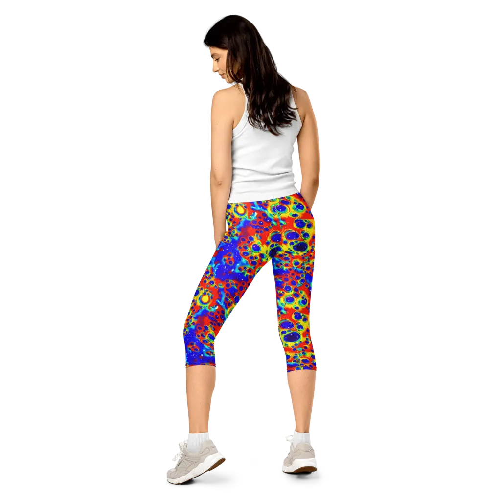Neon Lagoon on Capri Leggings — Back