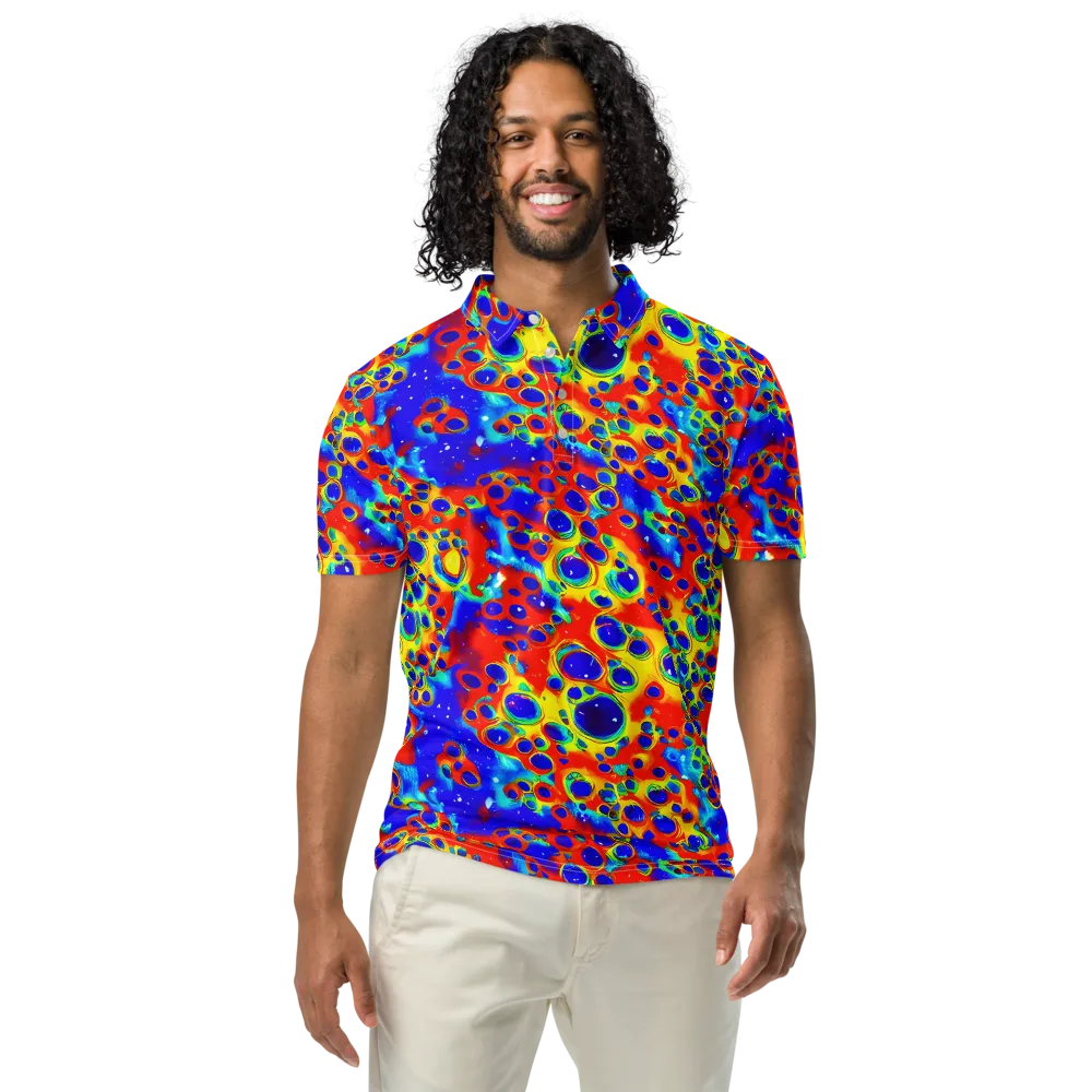Neon Lagoon on Men's Slim Fit Polo Shirt — Front