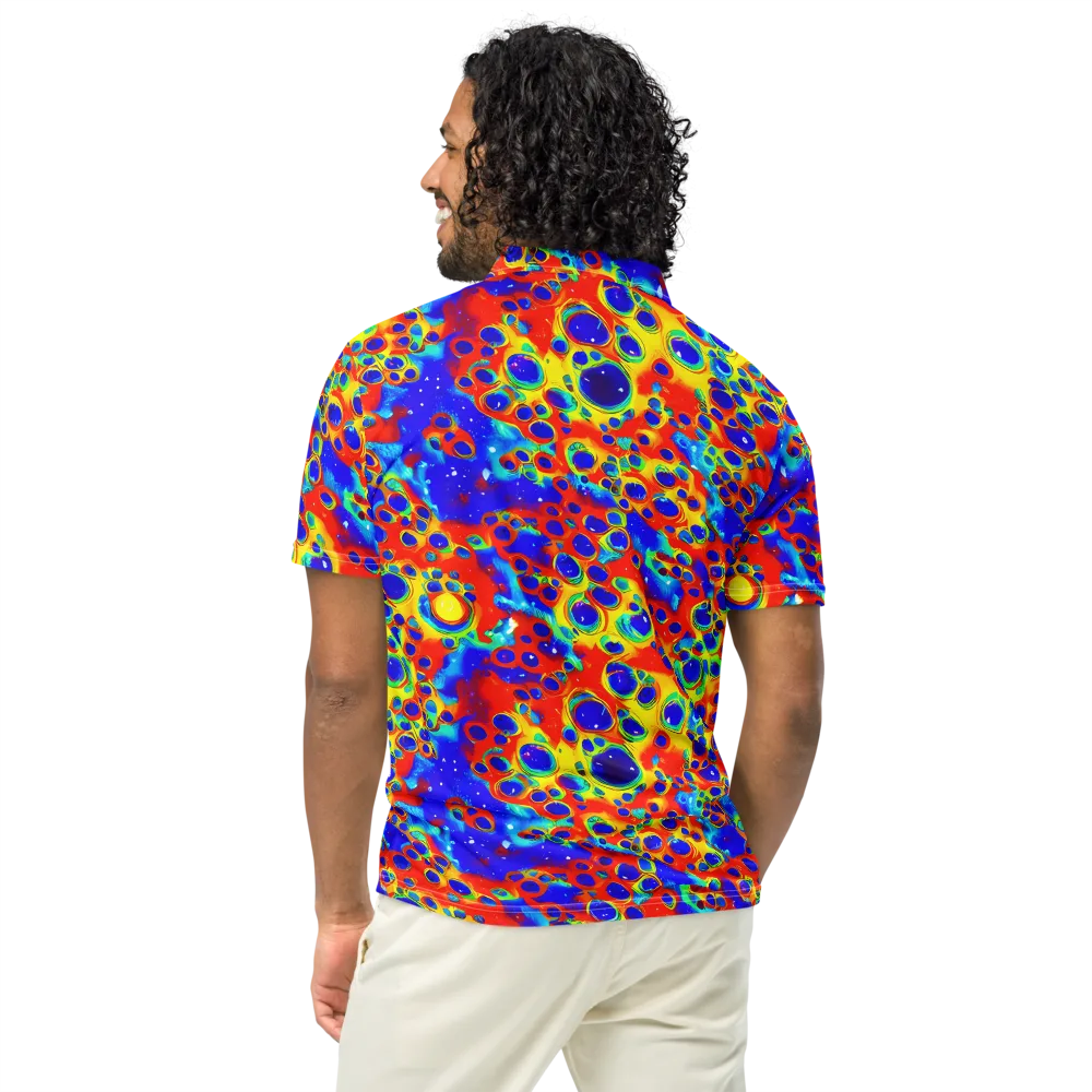 Neon Lagoon on Men's Slim Fit Polo Shirt — Back