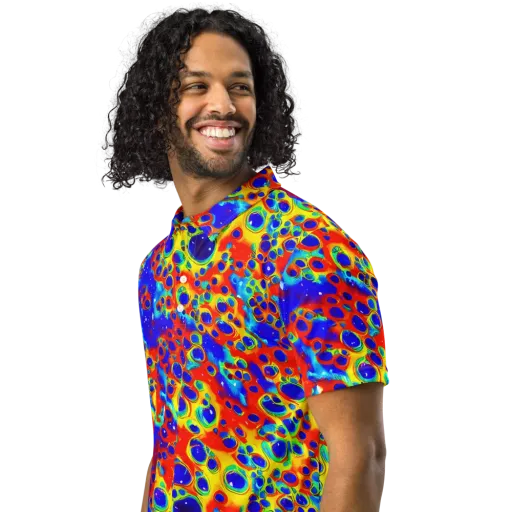 Neon Lagoon on a Men's Slim Fit Polo Shirt