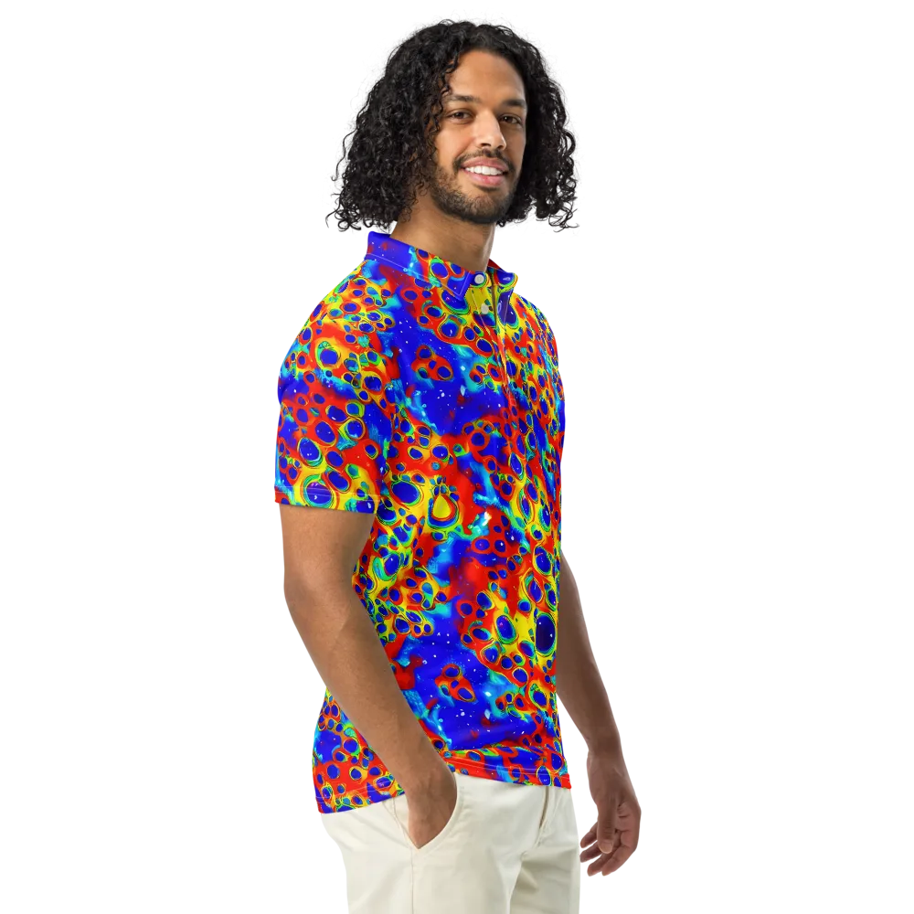 Neon Lagoon on Men's Slim Fit Polo Shirt — Right Front