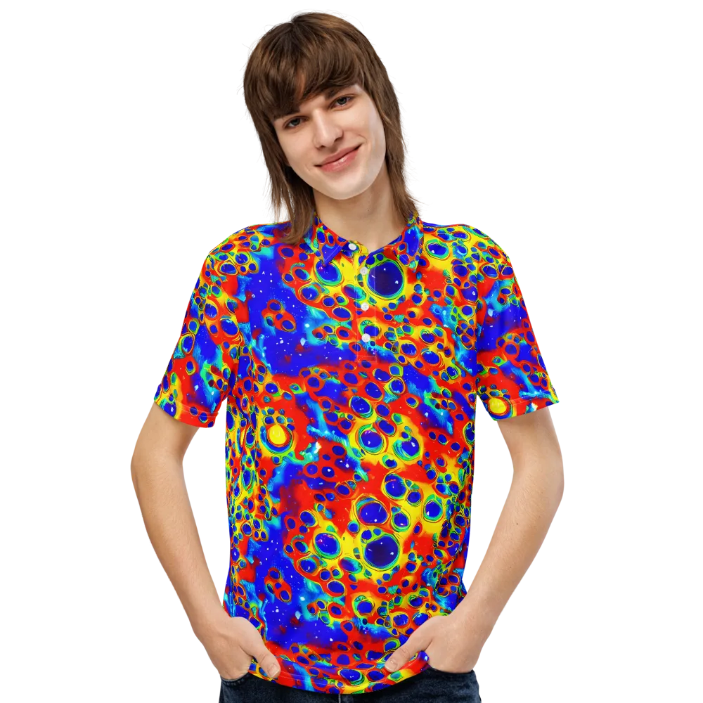 Neon Lagoon on Men's Slim Fit Polo Shirt — Front