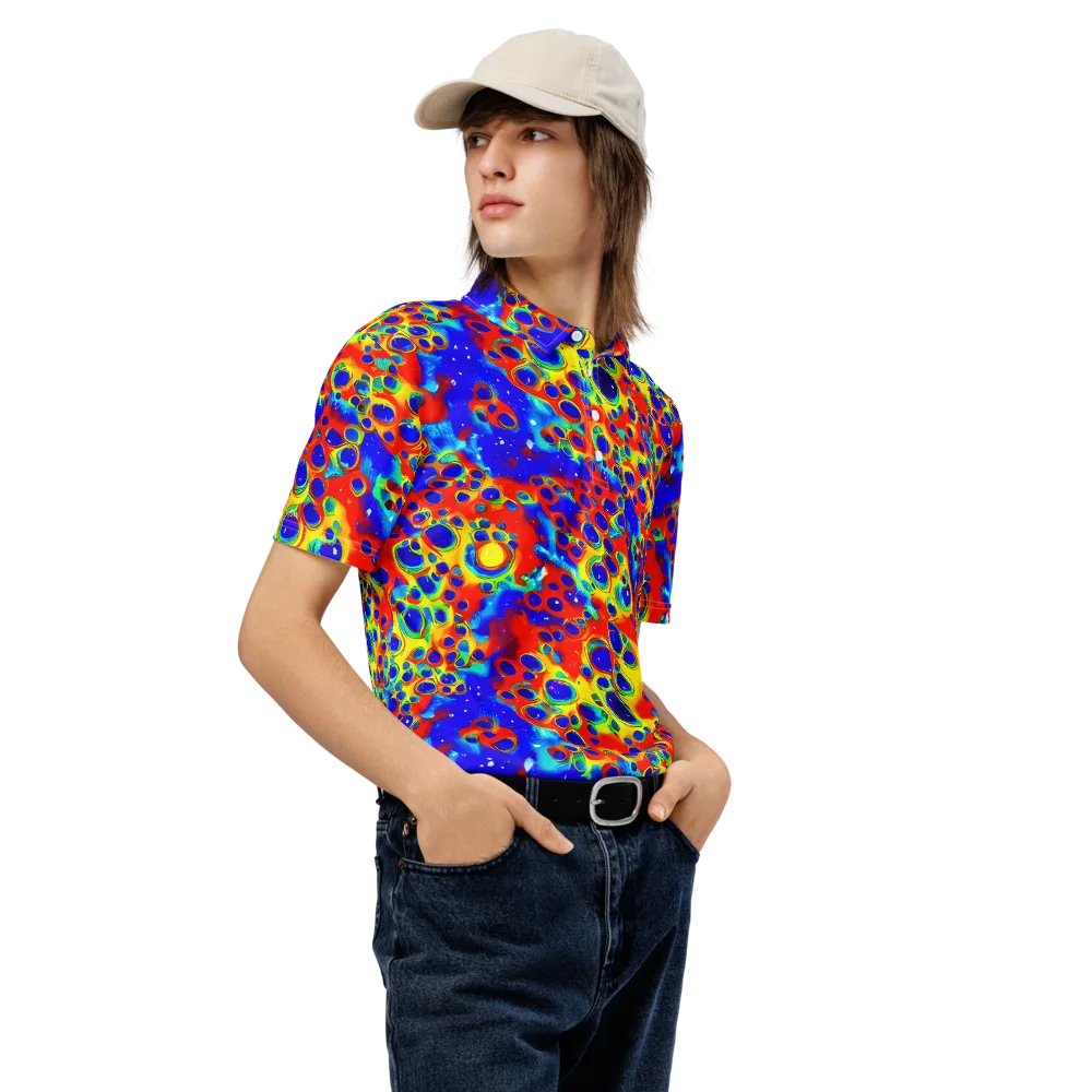 Neon Lagoon on Men's Slim Fit Polo Shirt — Right Front
