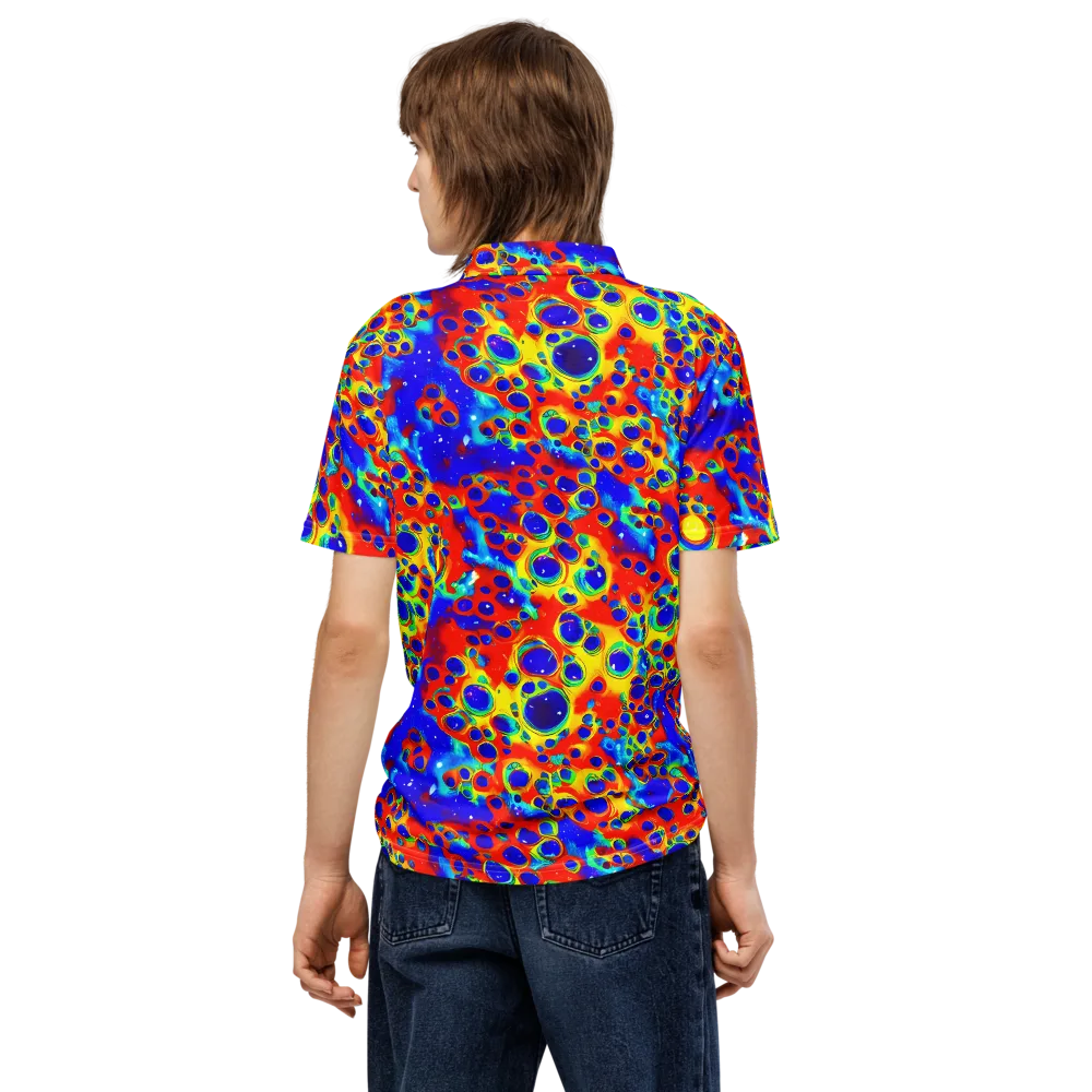 Neon Lagoon on Men's Slim Fit Polo Shirt — Back