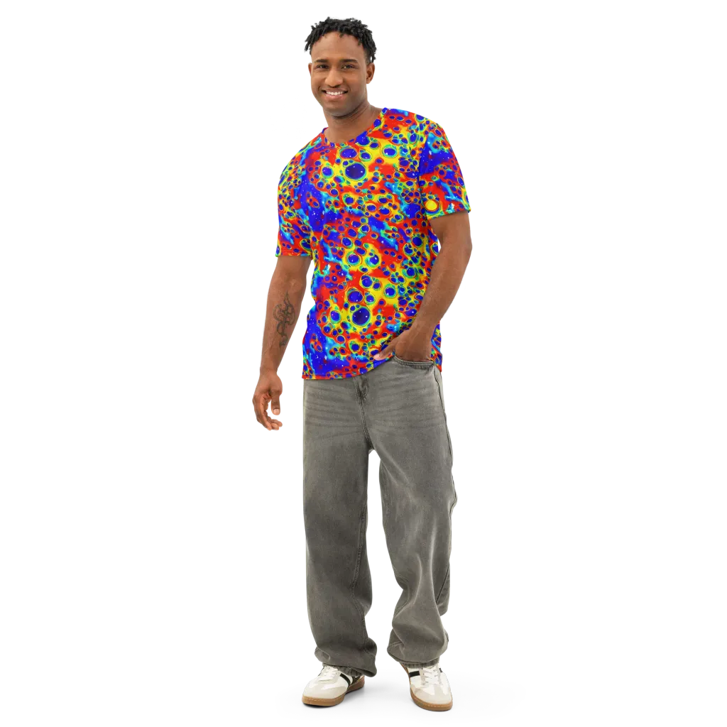 Neon Lagoon on Men's Cotton Crew Neck T-Shirt — Front