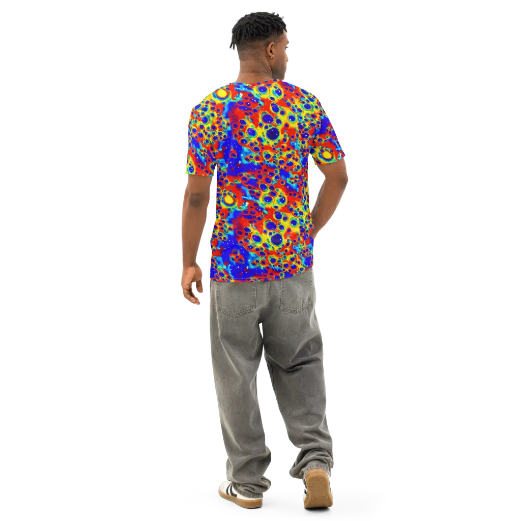 Neon Lagoon on Men's Cotton Crew Neck T-Shirt — Back