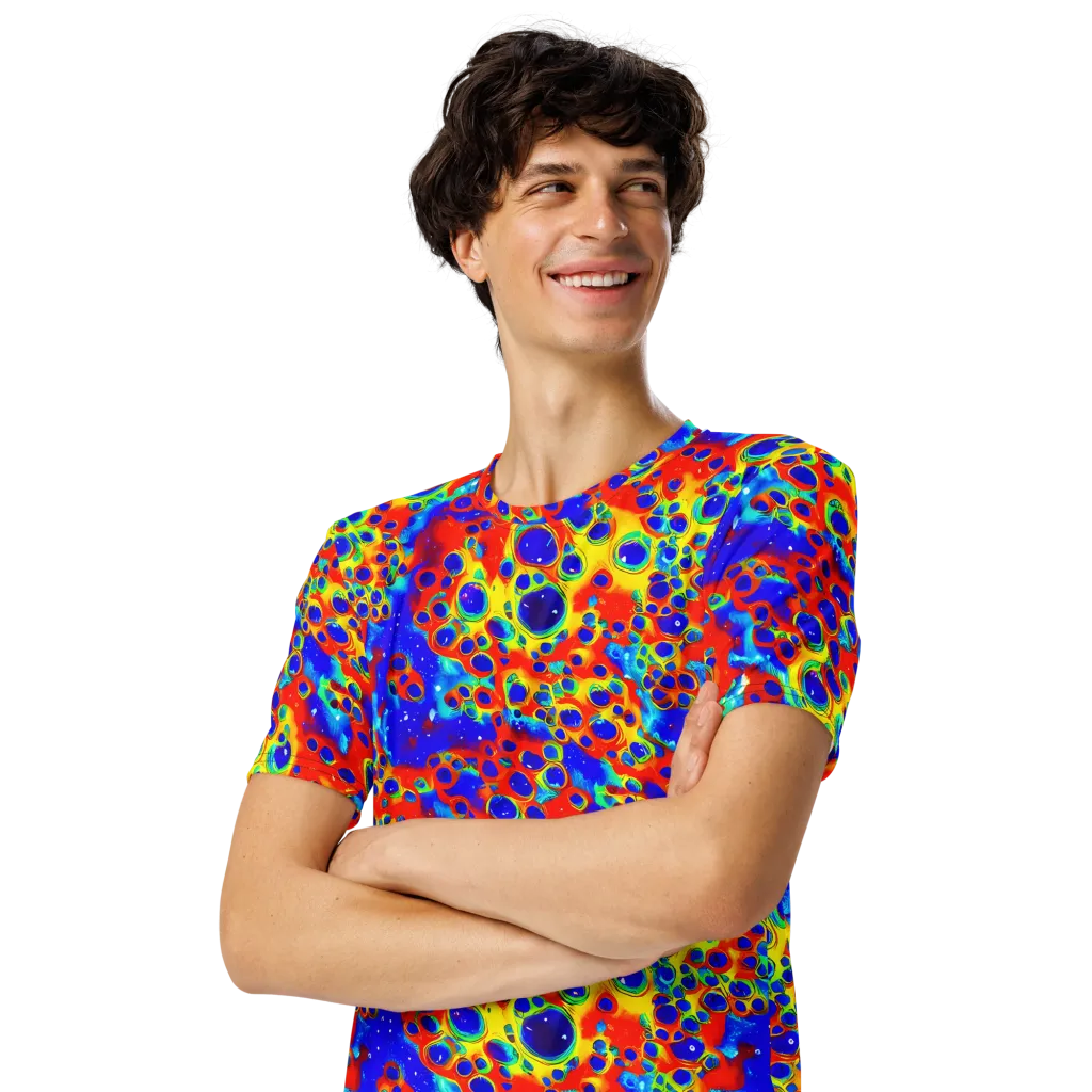 Neon Lagoon on Men's Crew Neck T-Shirt — Left Front
