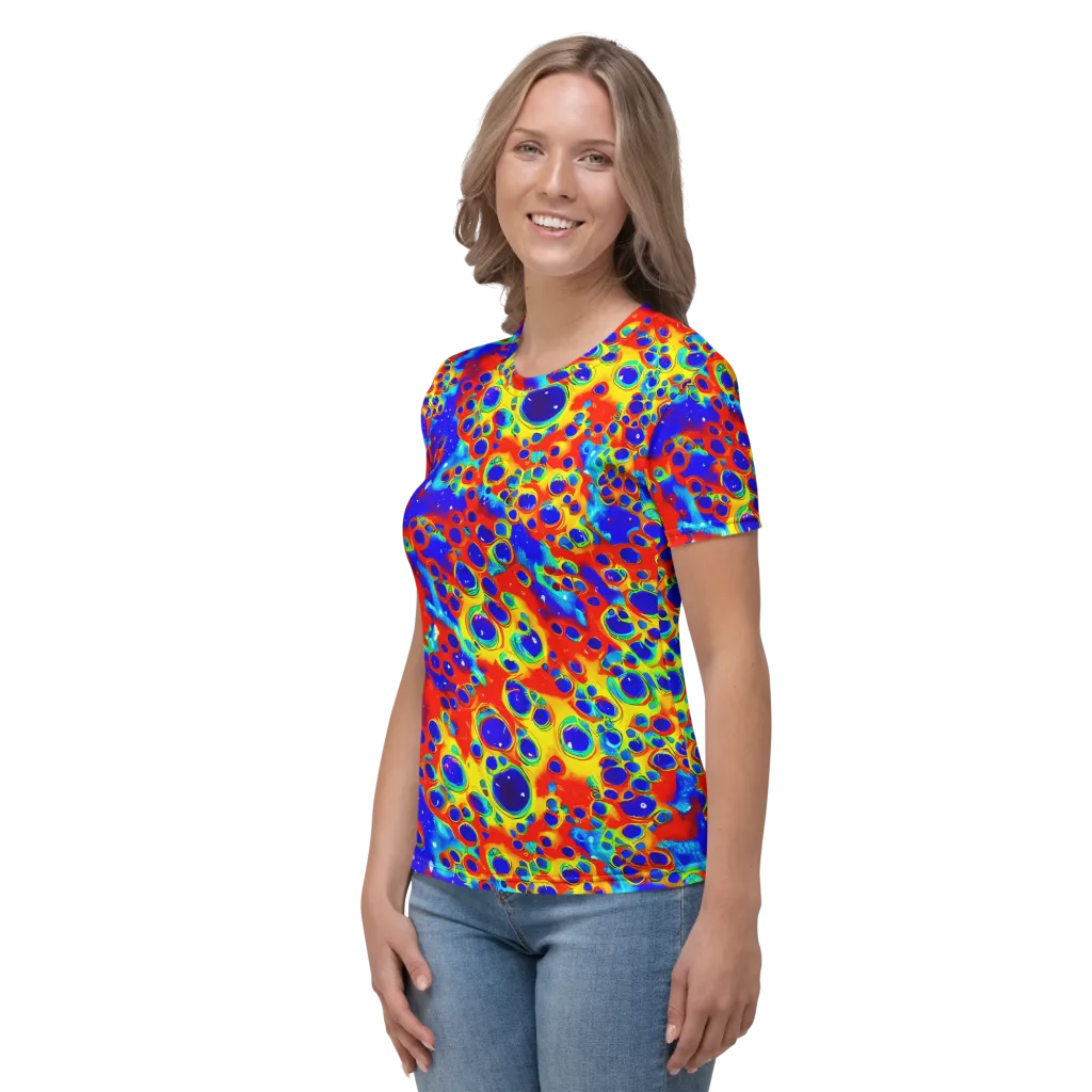 Neon Lagoon on Women's Crew Neck T-Shirt — Left