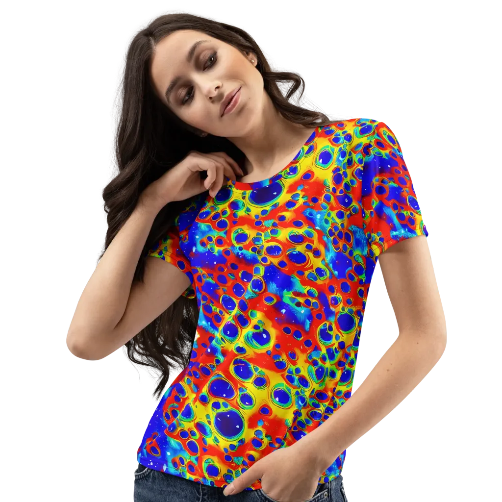 Neon Lagoon on Women's Crew Neck T-Shirt — Left Front