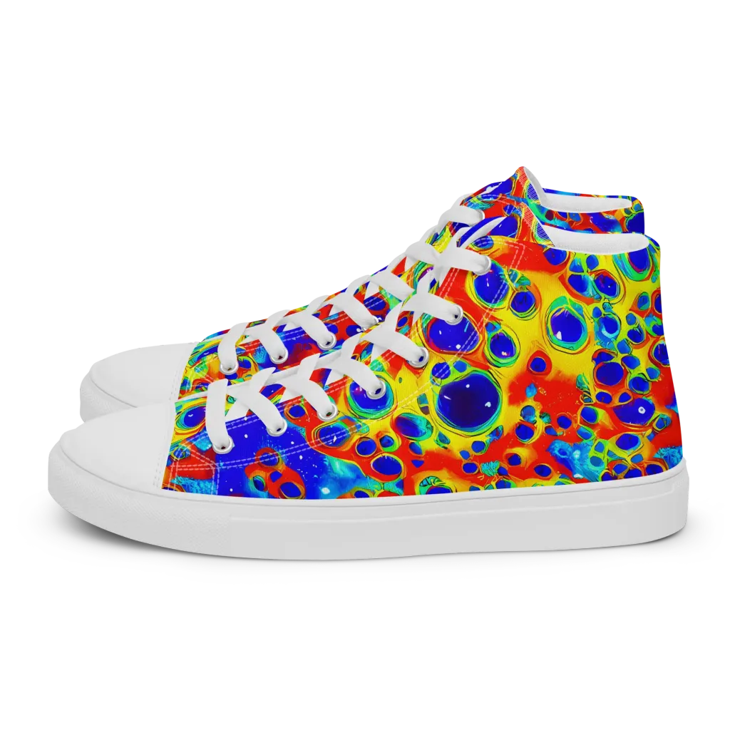 Neon Lagoon on Women's High Top Canvas Shoes — Left