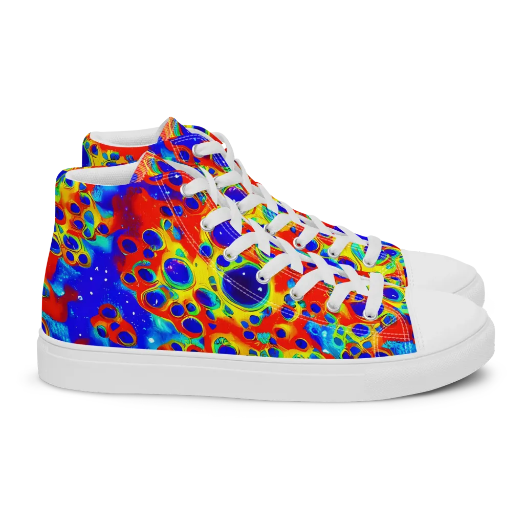 Neon Lagoon on Women's High Top Canvas Shoes — Right