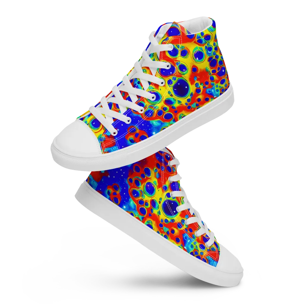 Neon Lagoon on Women's High Top Canvas Shoes — Front