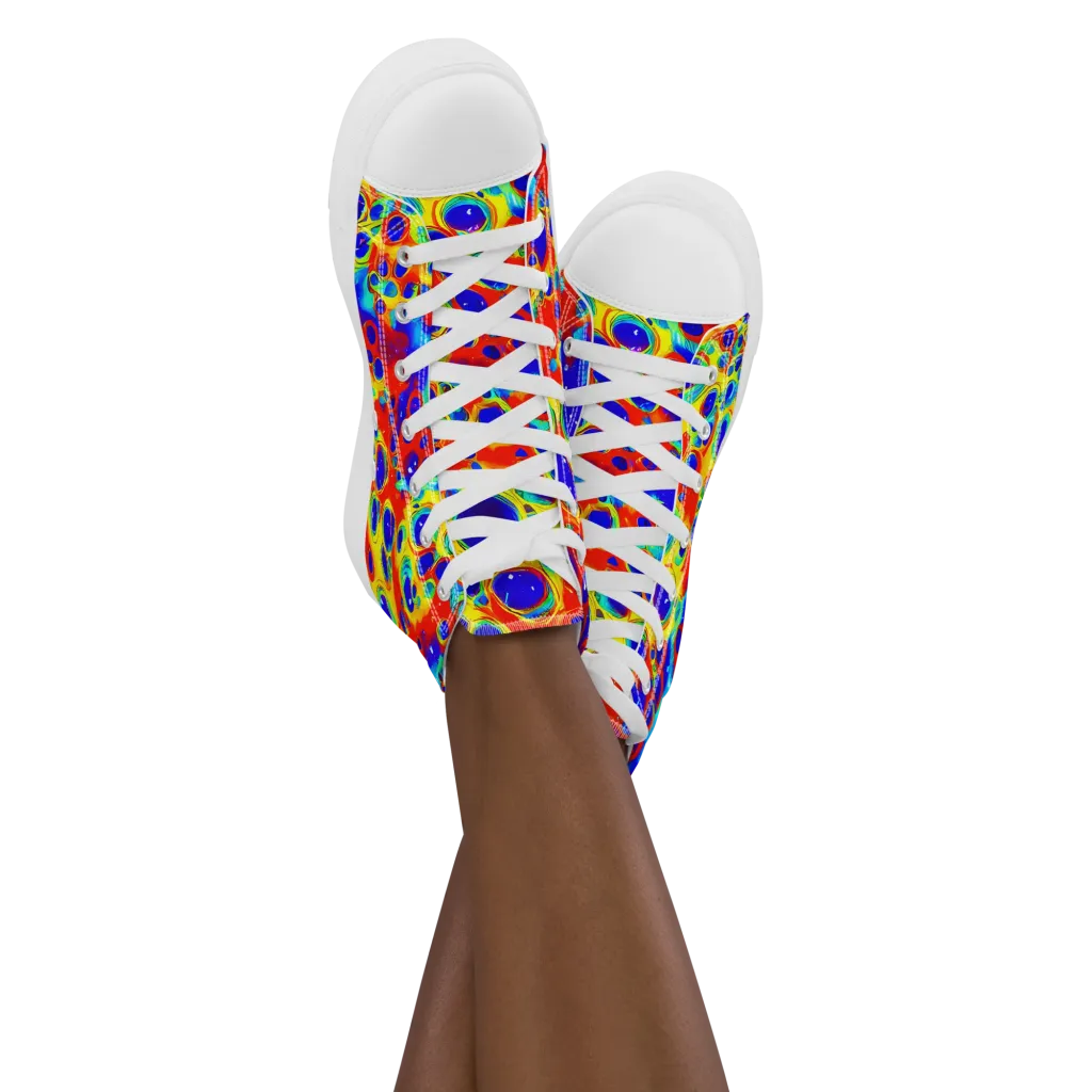 Neon Lagoon on Women's High Top Canvas Shoes — Front