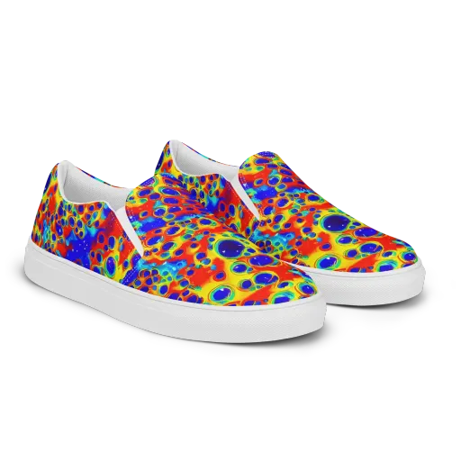 Neon Lagoon on a Men's Slip-On Canvas Shoes