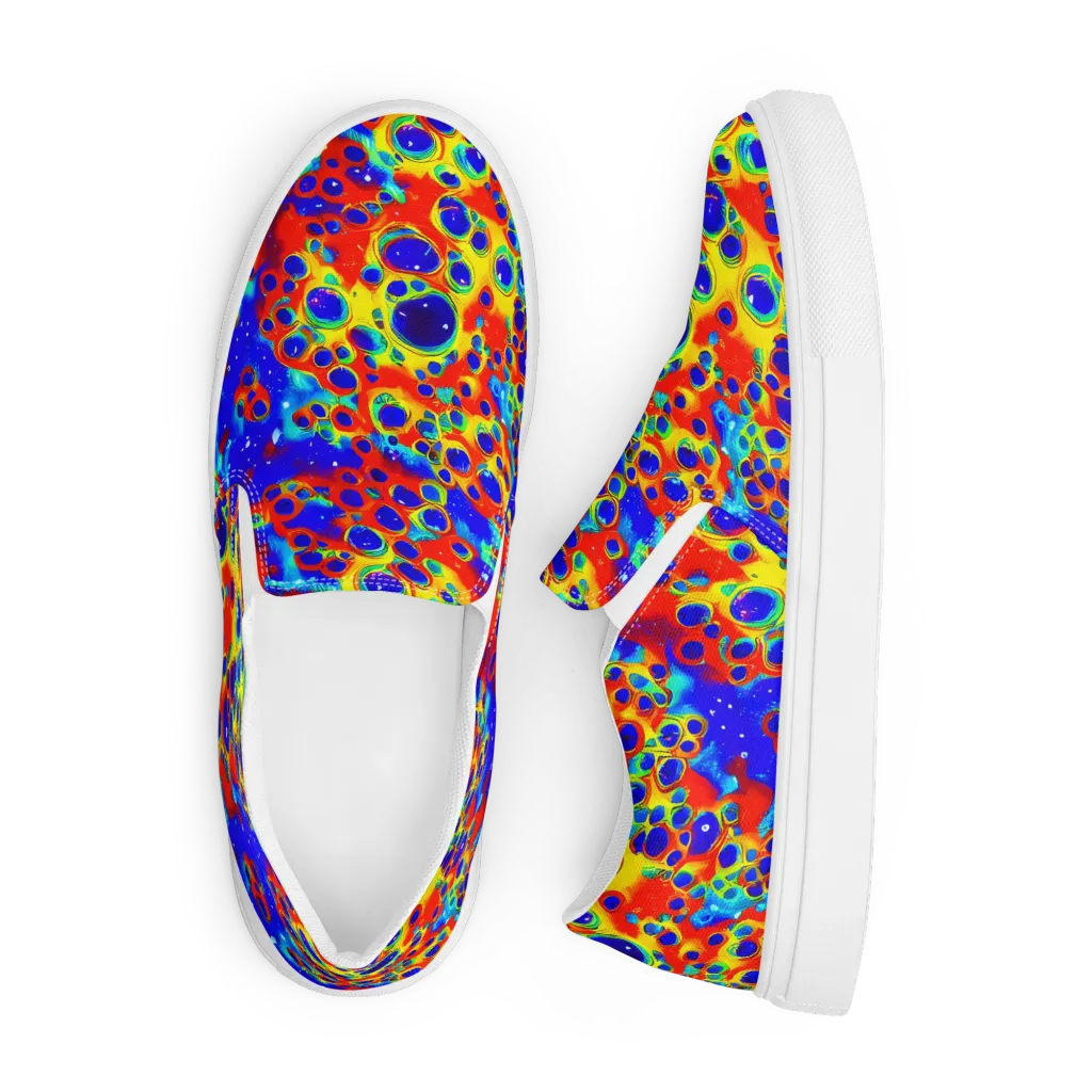 Neon Lagoon on Men's Slip-On Canvas Shoes — Front