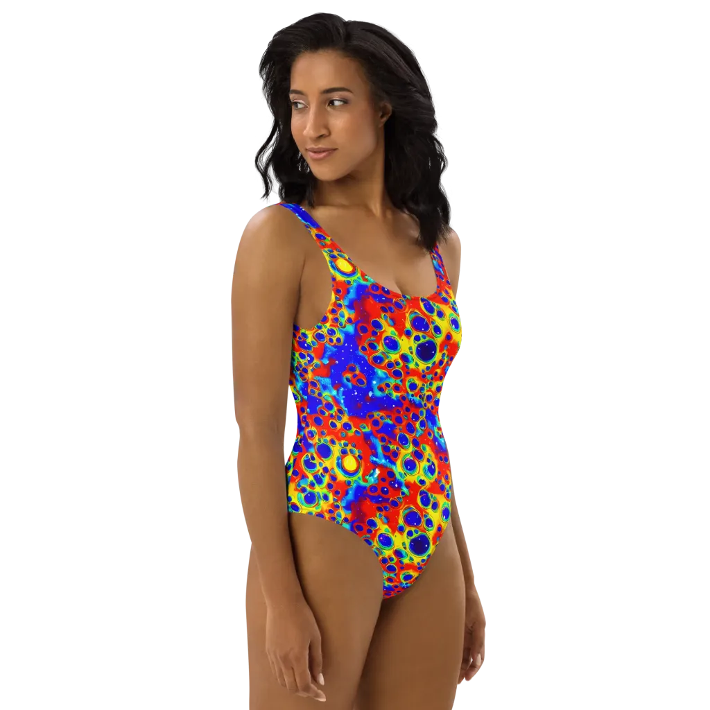 Neon Lagoon on One-Piece Swimsuit — Right