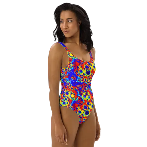 Neon Lagoon on a One-Piece Swimsuit