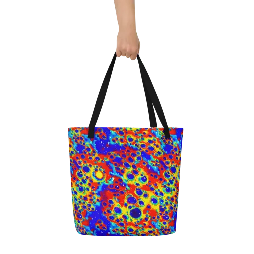 Neon Lagoon on a Large Tote Bag W/ Pocket