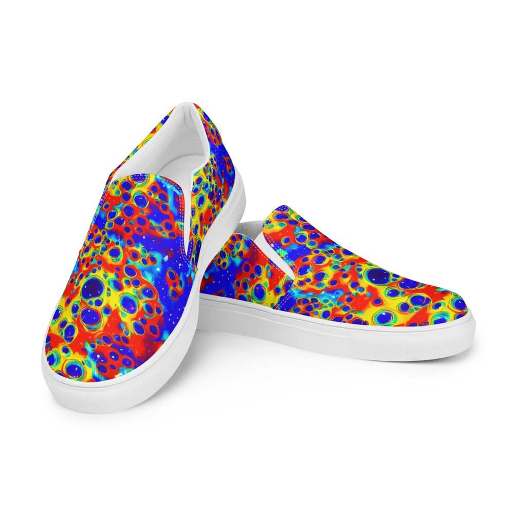 Neon Lagoon on Women's Slip-On Canvas Shoes — Left Front