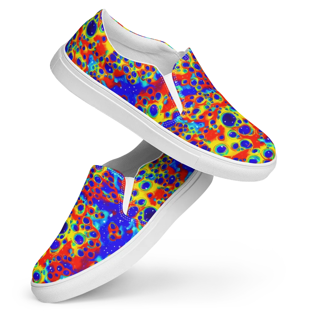Neon Lagoon on Women's Slip-On Canvas Shoes — Front