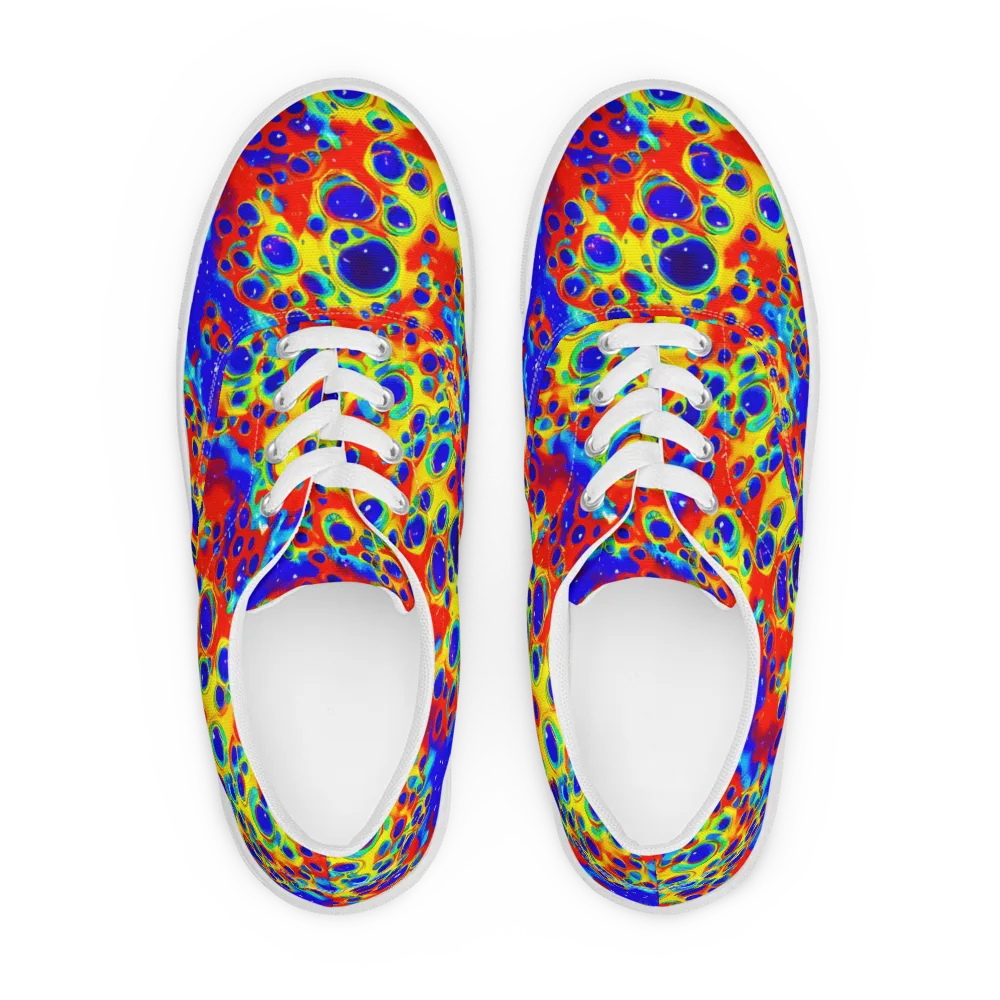 Neon Lagoon on Men's Lace-Up Canvas Shoes — Front