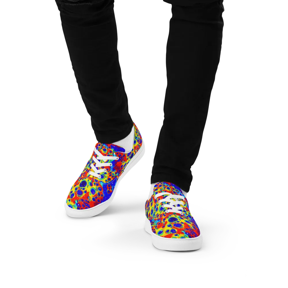 Neon Lagoon on Men's Lace-Up Canvas Shoes — Front