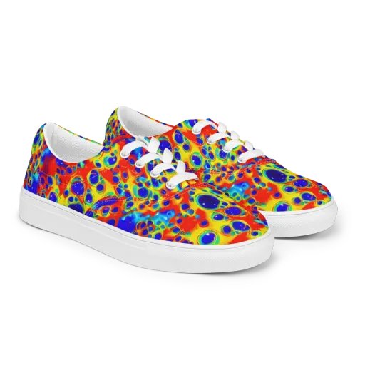 Neon Lagoon on a Men's Lace-Up Canvas Shoes