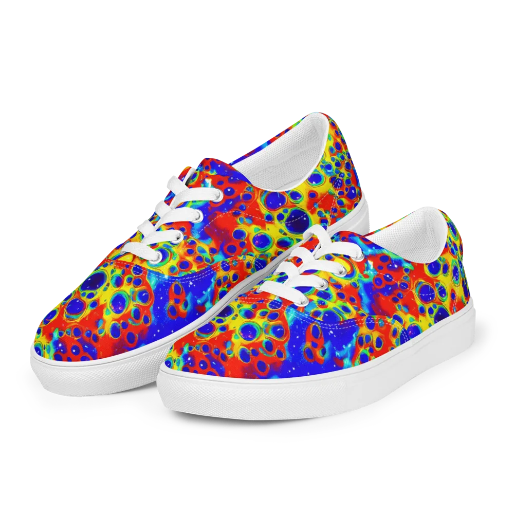 Neon Lagoon on Men's Lace-Up Canvas Shoes — Left Front