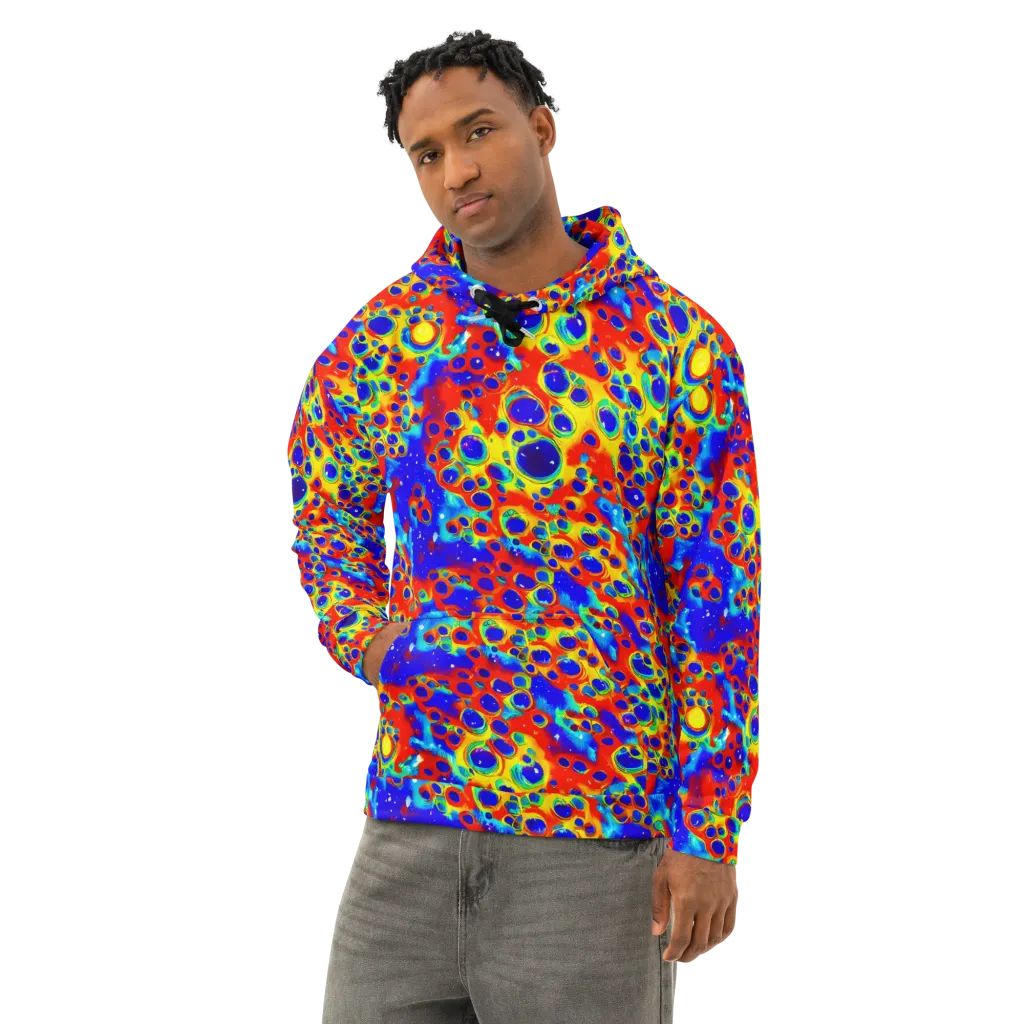 Neon Lagoon on Cotton Hoodie — Left Front