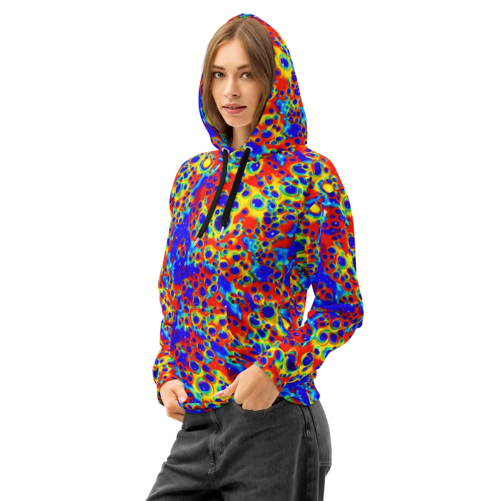 Neon Lagoon on Cotton Hoodie — Left Front