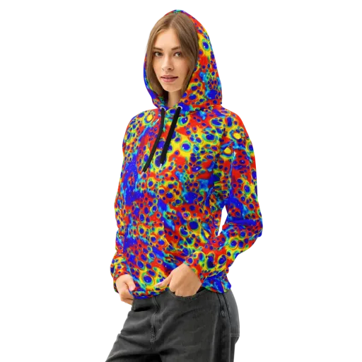 Neon Lagoon on a Cotton Hoodie