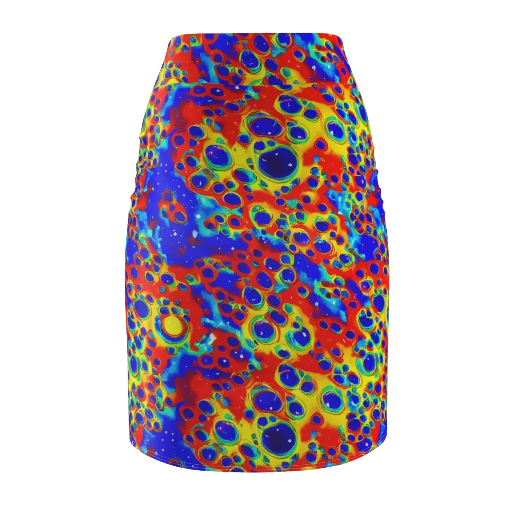 Neon Lagoon on Pencil Skirt — Back