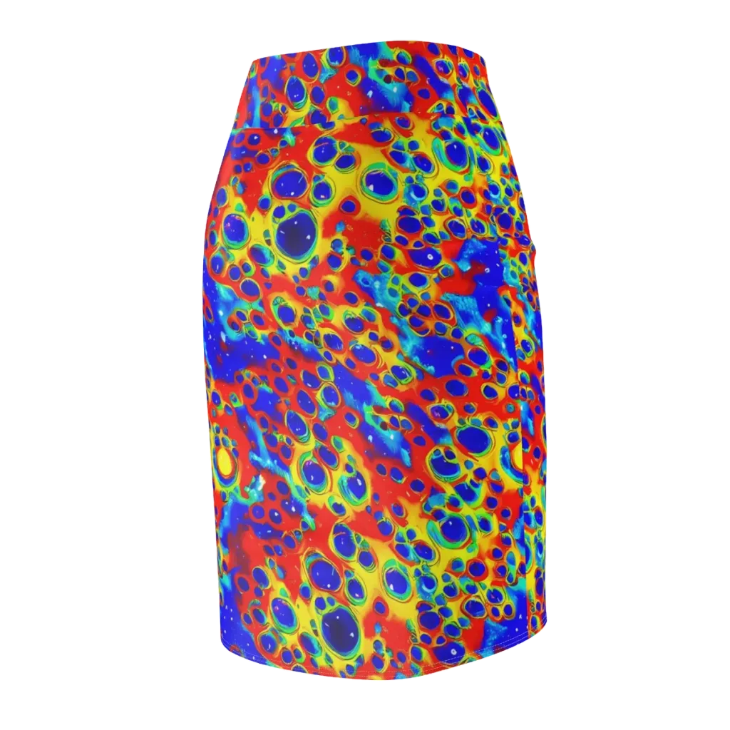 Neon Lagoon on Pencil Skirt — Back Side