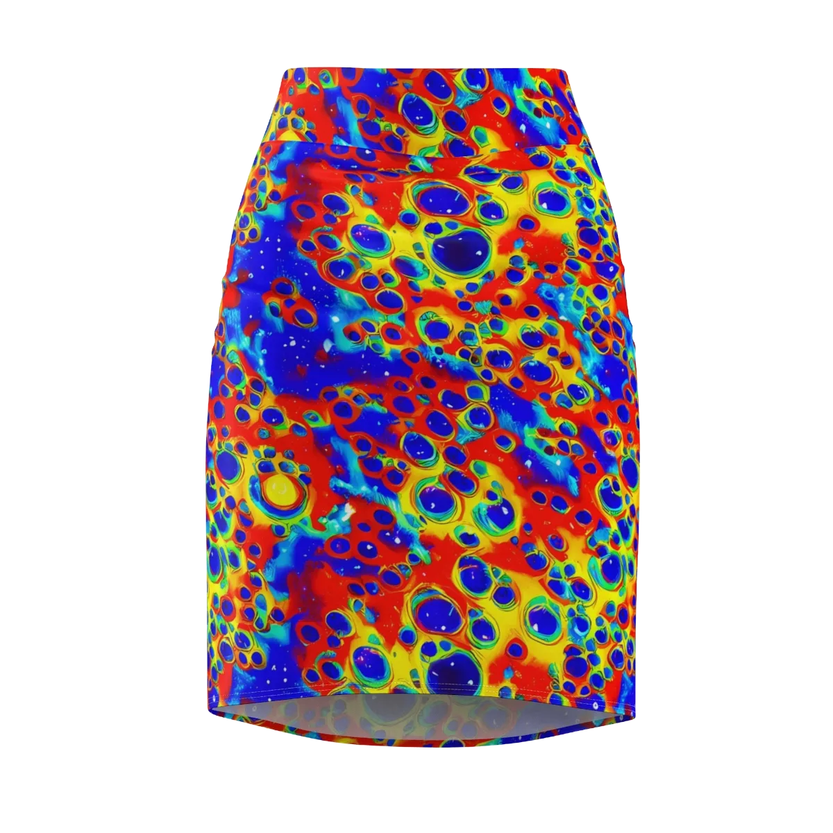 Neon Lagoon on Pencil Skirt — Front