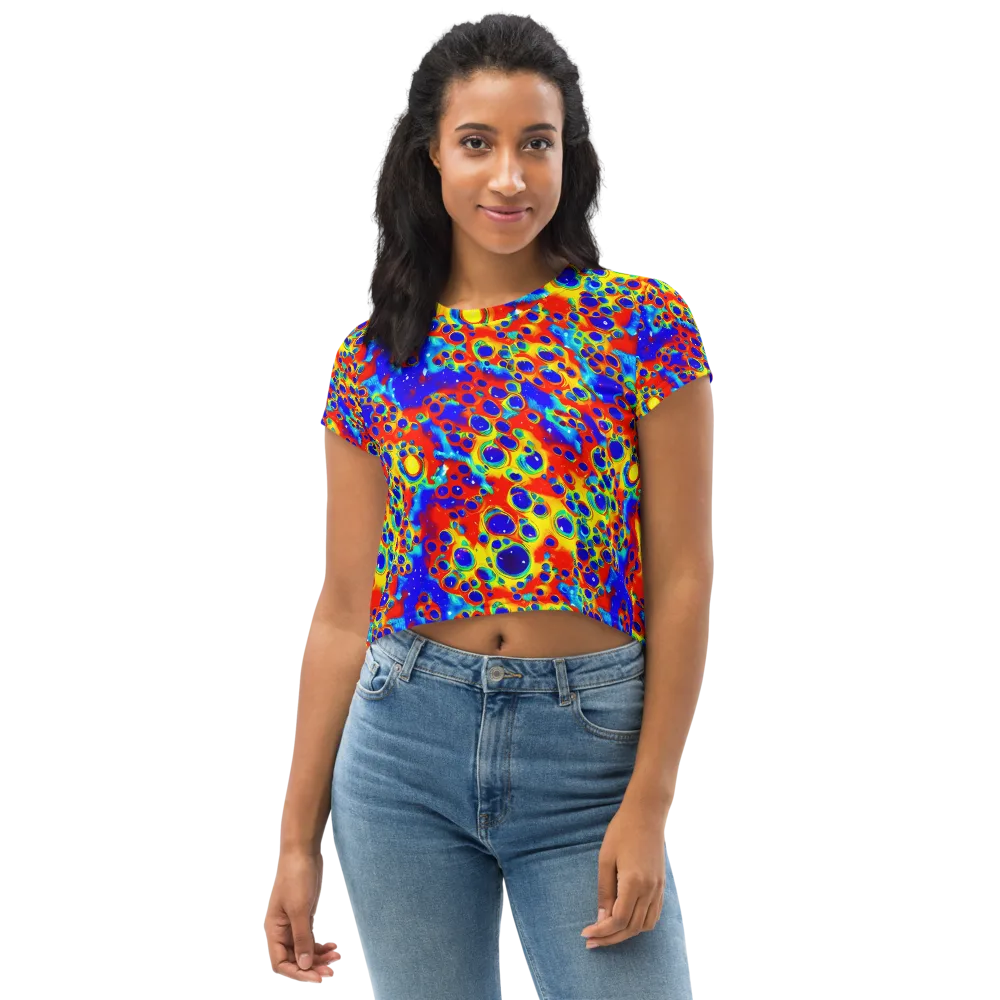 Neon Lagoon on Crop Tee — Front