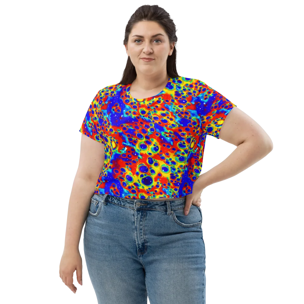 Neon Lagoon on Crop Tee — Front