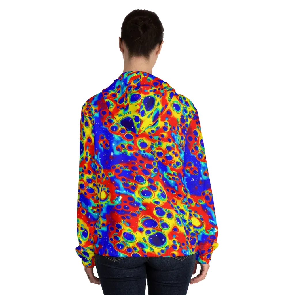 Neon Lagoon on Women's Full-Zip Hoodie — Back On Person