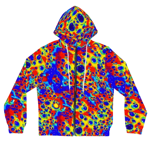 Neon Lagoon on a Women's Full-Zip Hoodie