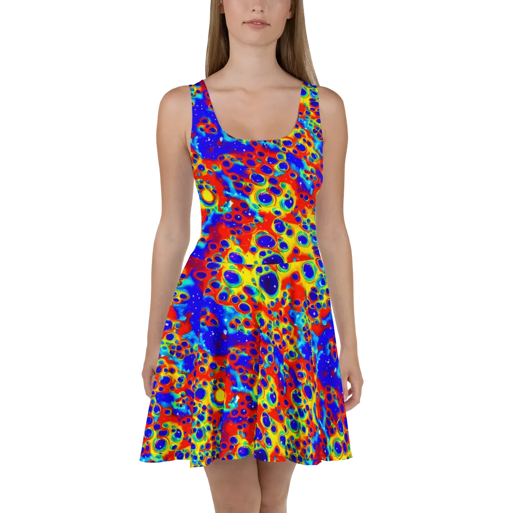 Neon Lagoon on Skater Dress — Front