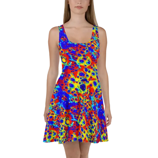 Neon Lagoon on a Skater Dress