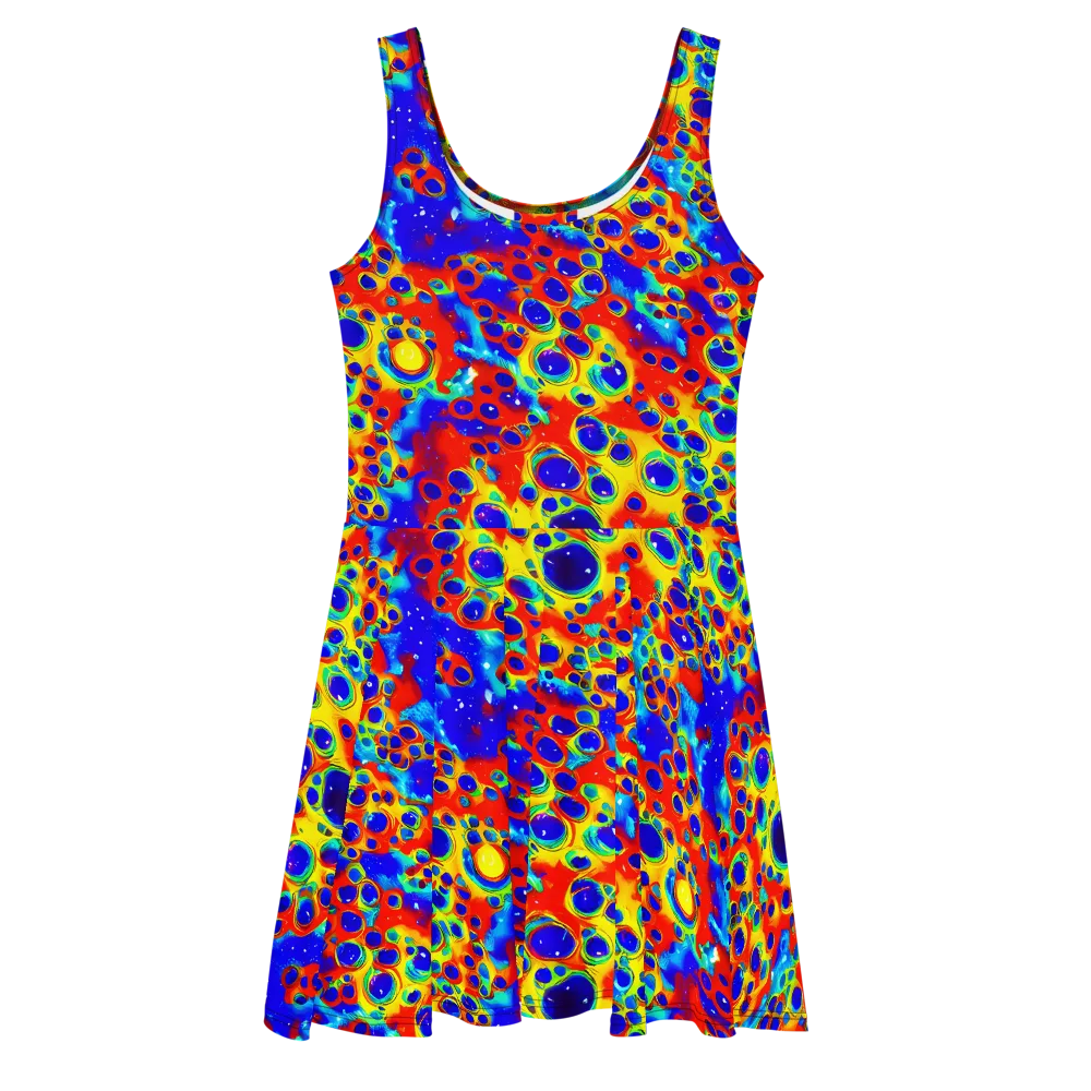 Neon Lagoon on Skater Dress — Front