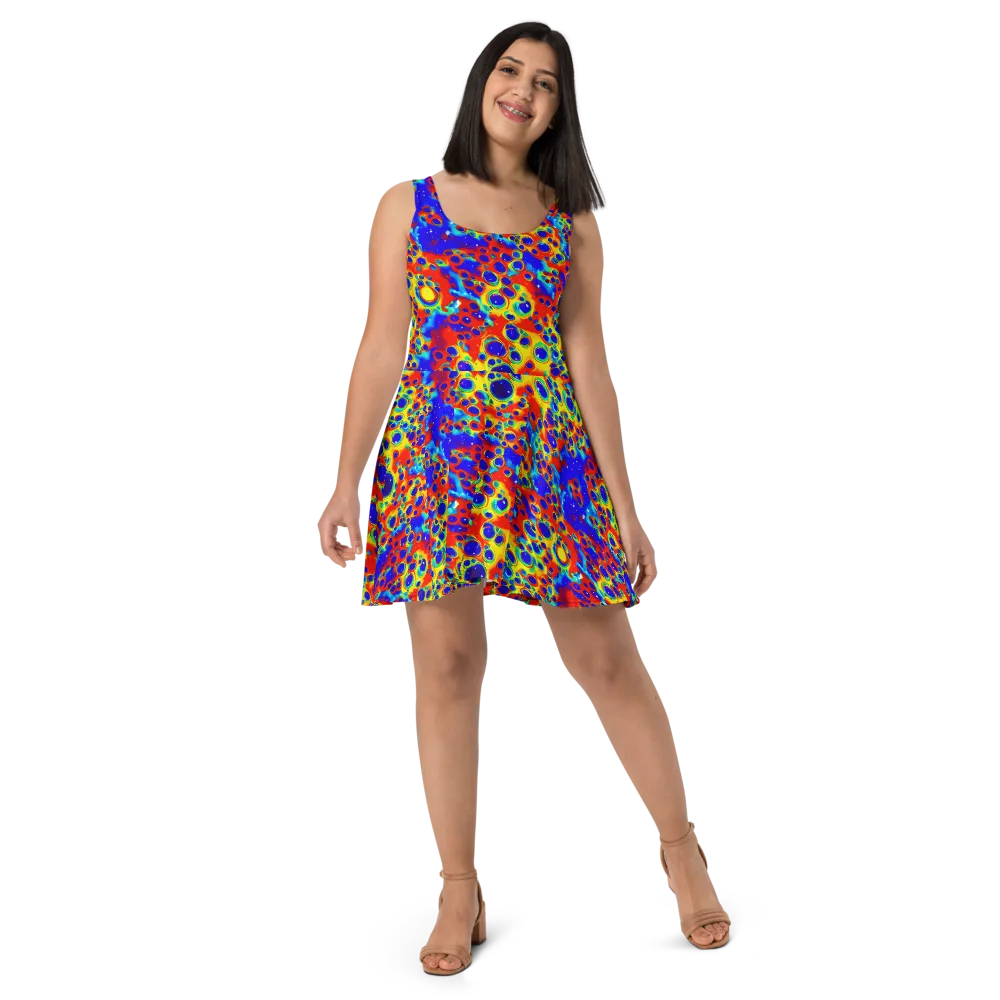 Neon Lagoon on Skater Dress — Front