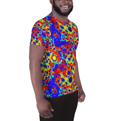 Neon Lagoon on a Men's Athletic T-Shirt