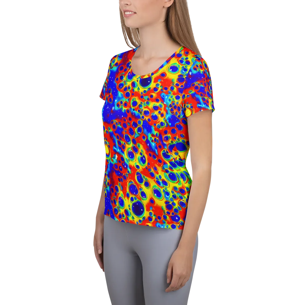 Neon Lagoon on Women's Athletic T-Shirt — Left