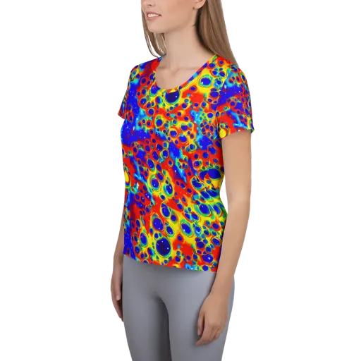 Neon Lagoon on a Women's Athletic T-Shirt