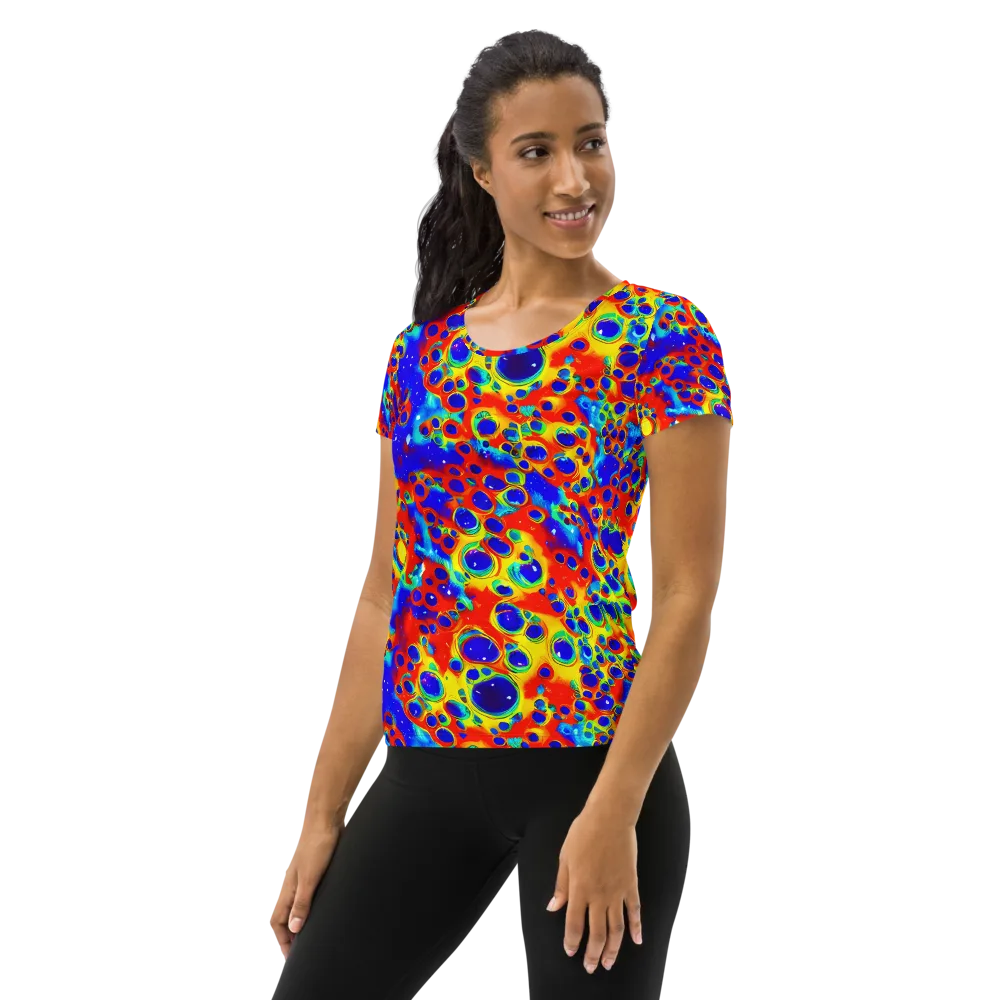Neon Lagoon on Women's Athletic T-Shirt — Left
