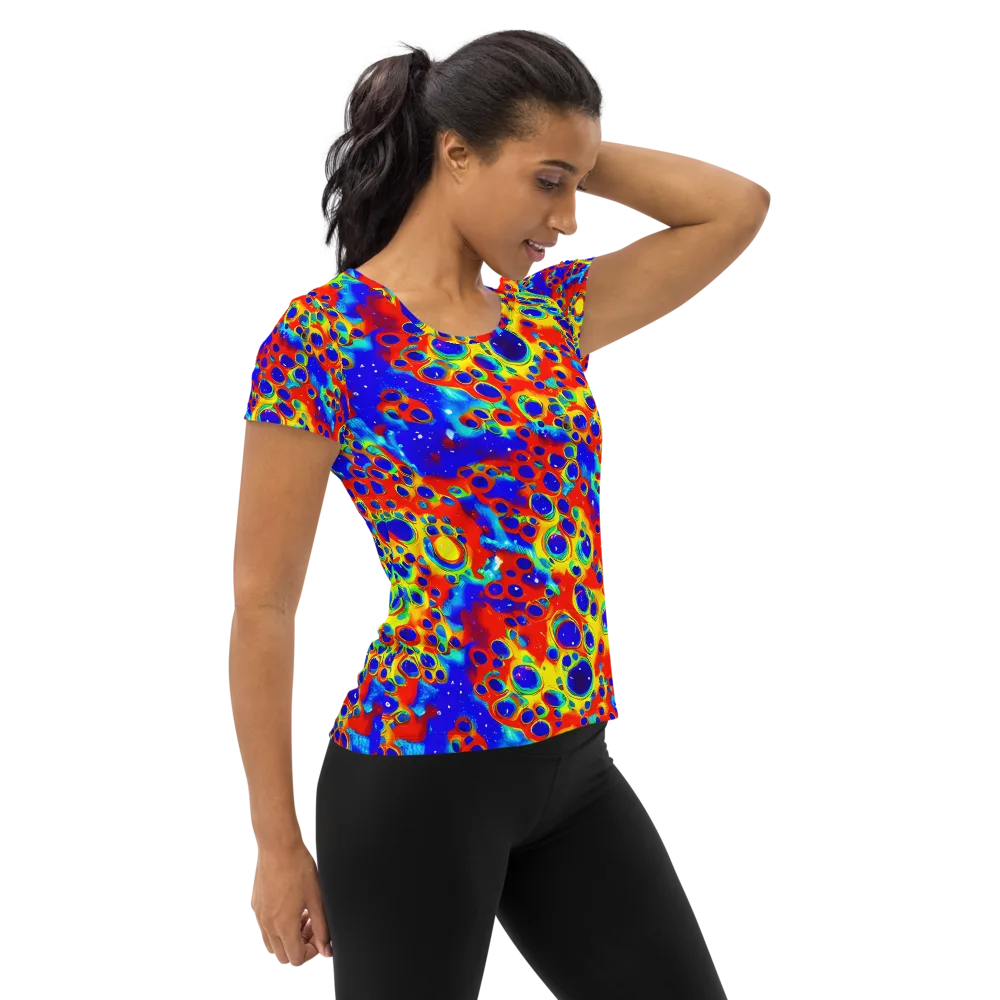 Neon Lagoon on Women's Athletic T-Shirt — Right