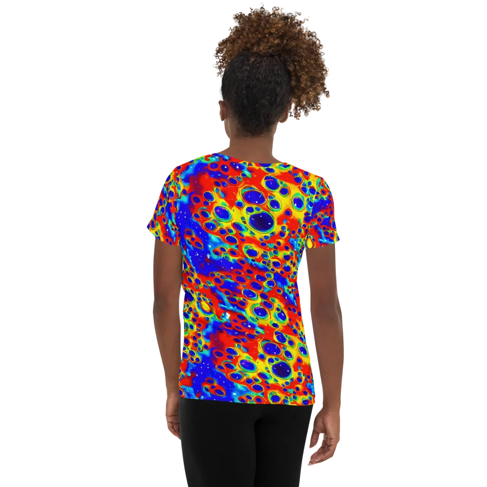 Neon Lagoon on Women's Athletic T-Shirt — Back
